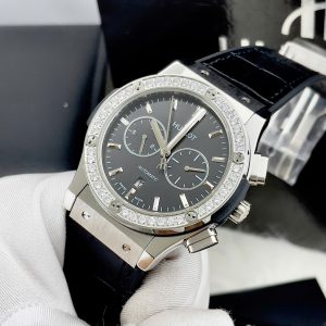 Đồng Hồ Hublot Fake Cao Cấp Máy Cơ Nhật Màu Đen Đính Đá 42mm (6)