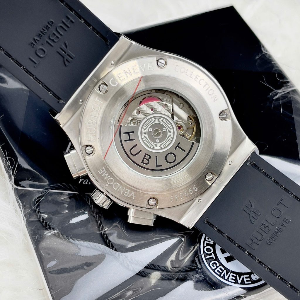 Đồng Hồ Hublot Fake Cao Cấp Máy Cơ Nhật Màu Đen Đính Đá 42mm (6)