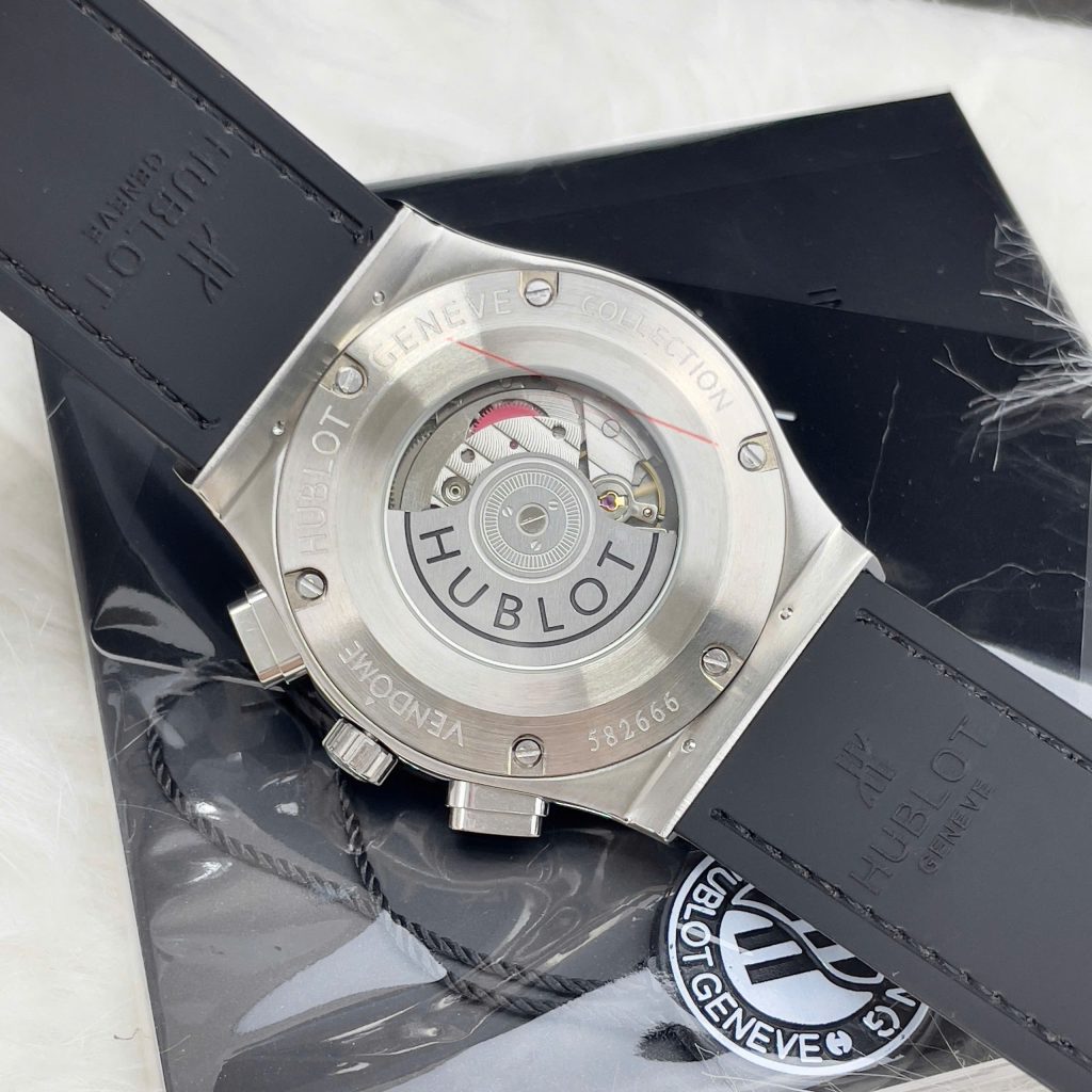 Đồng Hồ Hublot Fake Cao Cấp Máy Cơ Nhật Màu Xám Đính Đá 42mm (5)