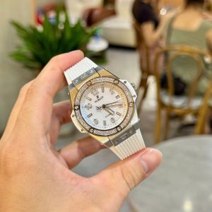Đồng Hồ Hublot Màu Trắng Đính Đá Big Bang One Click Replica 11 39mm (8)