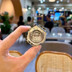 Đồng Hồ Hublot Màu Xanh Dương Big Bang One Click Đính Đá Replica 39mm (9)