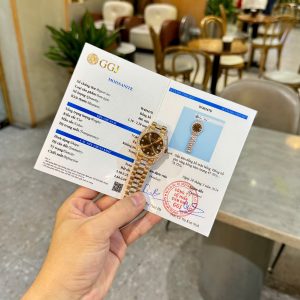 Đồng Hồ Nữ Rolex Bọc Vàng Đính Đá Moissanite Hong Kong DateJust (1)