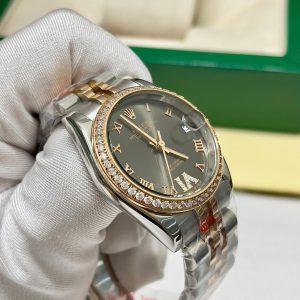Đồng Hồ Nữ Rolex Fake Máy Cơ Nhật DateJust Mặt Số Xám 31mm (1)
