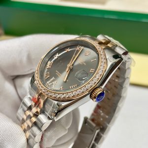 Đồng Hồ Nữ Rolex Fake Máy Cơ Nhật DateJust Mặt Số Xám 31mm (1)
