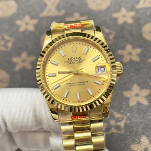 Đồng Hồ Nữ Rolex Fake Máy Nhật Automatic DateJust Màu Vàng 31mm (7)