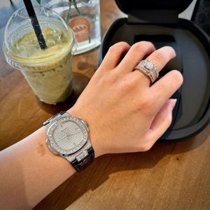 Đồng Hồ Patek Philippe Chế Tác Đính Full Đá Nautilus 5711 Dây Da 40mm (9)