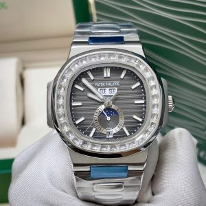 Đồng Hồ Patek Philippe Nam Đính Đá Máy Cơ Nhật Nautilus 5726 Fake 41mm (7)