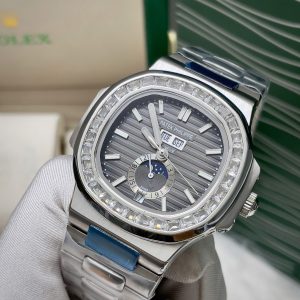 Đồng Hồ Patek Philippe Nam Đính Đá Máy Cơ Nhật Nautilus 5726 Fake 41mm (7)