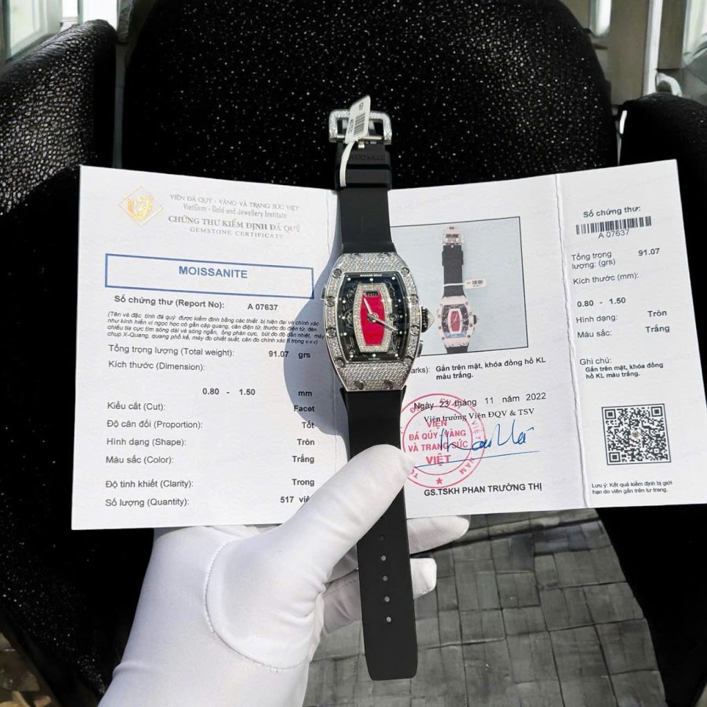 Đồng Hồ Richard Mille RM037 Nữ Đính Đá Moissanite Hong Kong Rep 11 36mm (7)