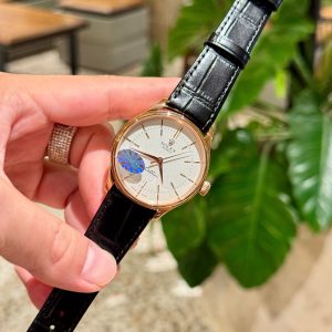 Đồng Hồ Rolex Cellini Replica Cao Cấp Mặt Trắng Dây Da MKS 39mm (1)
