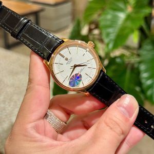 Đồng Hồ Rolex Cellini Replica Cao Cấp Mặt Trắng Dây Da MKS 39mm (1)
