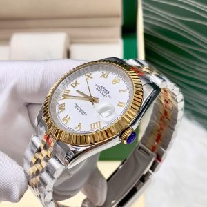 Đồng Hồ Rolex DateJust Fake Máy Cơ Nhật Demi Mặt Trắng 38-41mm (1)