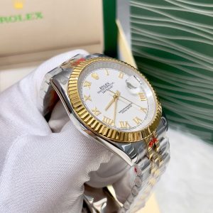 Đồng Hồ Rolex DateJust Fake Máy Cơ Nhật Demi Mặt Trắng 38-41mm (1)