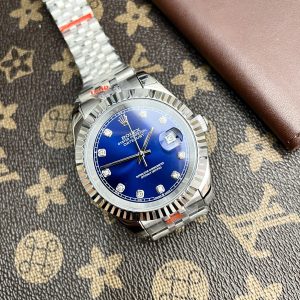 Đồng Hồ Rolex DateJust Fake Máy Cơ Nhật Mặt Xanh Đính Đá 38-41mm (3)