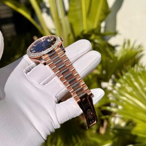 Đồng Hồ Rolex Day-Date Mặt Số Eisenkiesel Phủ Vàng Đính Moissanite 40mm (2)