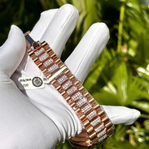 Đồng Hồ Rolex Day-Date Phủ Vàng Đính Moissanite Cọc Số 7 Màu 40mm (8)