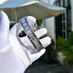 Đồng Hồ Rolex Daytona Mắt Hổ Đính Full Đá Moissanite Chế Tác 40mm (1)