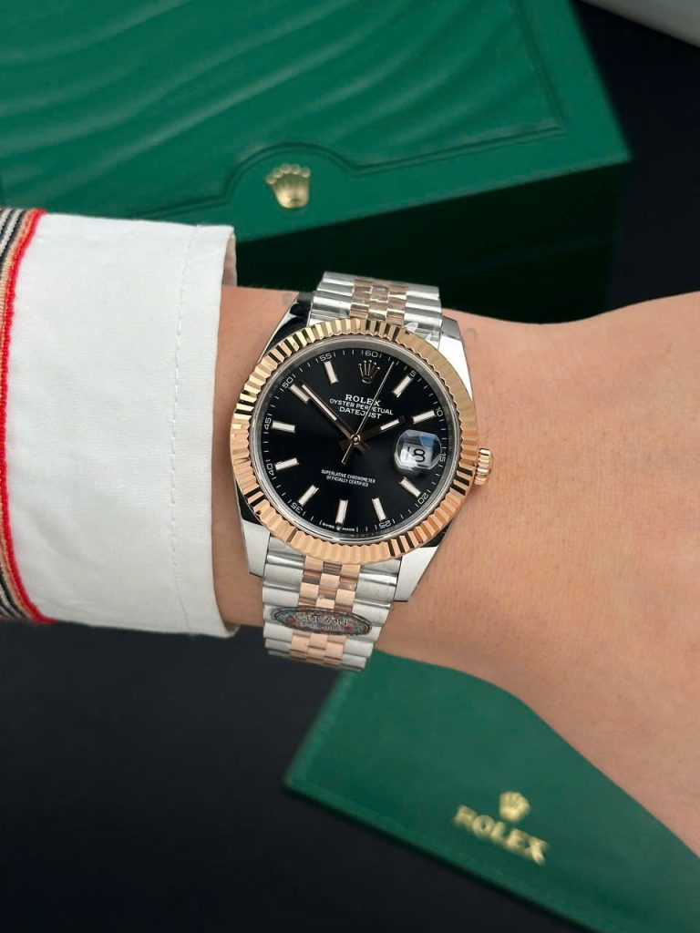 Đồng Hồ Rolex Nam Rep 11 DateJust Mặt Số Đen Xưởng Clean 41mm (1)