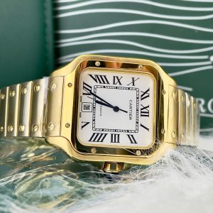 Đồng Hồ Cartier Fake Máy Cơ Automatic Nhật Santos Nam Dây Thép (7)