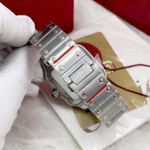 Đồng Hồ Cartier Santos Fake Cao Cấp Demi Vàng Hồng Máy Cơ Nhật 40mm (4)