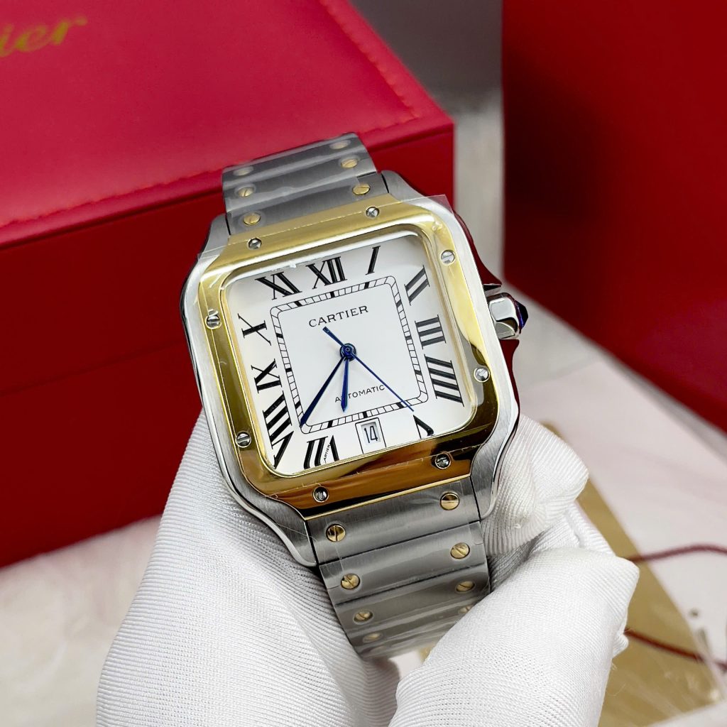Đồng Hồ Cartier Santos Fake Máy Cơ Automatic Nhật Nam 40mm (1)