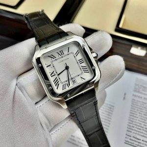 Đồng Hồ Cartier Santos Fake Máy Cơ Nhật Automatic Nam Dây Da 40mm (8)