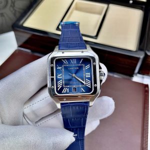 Đồng Hồ Cartier Santos Fake Máy Cơ Nhật Automatic Nam Dây Da 40mm (8)