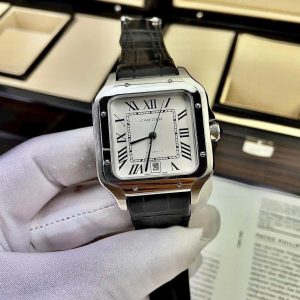 Dong Ho Cartier Santos Fake May Co Nhat Automatic Nam Day Da 40mm 8