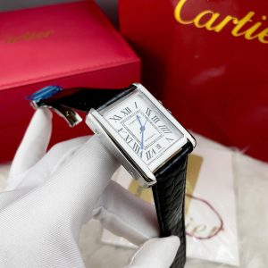 Đồng Hồ Cartier Tank Fake Máy Cơ Nhật Nam Dây Da Màu Đen 40mm (1)