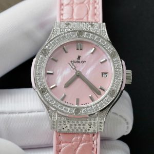 Đồng Hồ Hublot Classic Fusion Nữ Mặt Xà Cừ Đính Full Đá Replica 11 33mm (2)