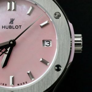 Đồng Hồ Hublot Classic Fusion Nữ Mặt Xà Cừ Hồng Replica Cao Cấp 33mm (3)