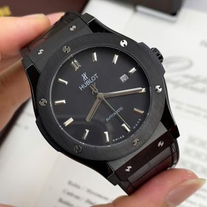 Đồng Hồ Hublot Nam Dây Cao Su Màu Đen Fake Máy Cơ Tự Động 38-42mm (8)