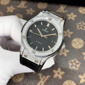 Đồng Hồ Hublot Nam Đính Đá Fake Máy Cơ Automatic Nhật Màu Đen 38-42mm (8)