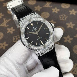 Đồng Hồ Hublot Nam Đính Đá Fake Máy Cơ Automatic Nhật Màu Đen 38-42mm (8)