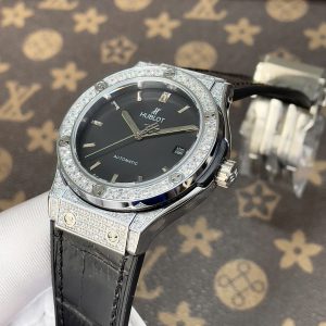 Đồng Hồ Hublot Nam Đính Đá Fake Máy Cơ Automatic Nhật Màu Đen 38-42mm (8)