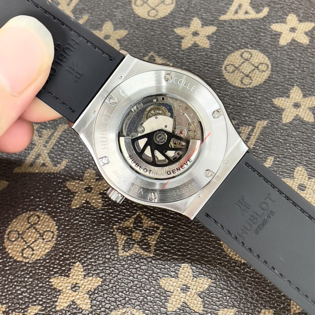 Đồng Hồ Hublot Nam Đính Đá Fake Máy Cơ Nhật Màu Xám Lông Chuột 38-42mm (3)