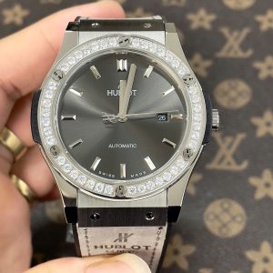 Đồng Hồ Hublot Nam Đính Đá Fake Máy Cơ Nhật Màu Xám Lông Chuột 38-42mm (3)