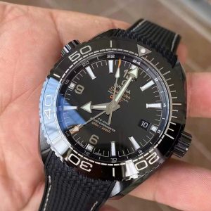 Đồng Hồ Omega Chế Tác Planet Ocean GMT Vỏ Gốm Đen Xưởng VS 45 (8)