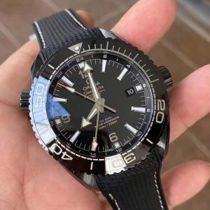 Đồng Hồ Omega Chế Tác Planet Ocean GMT Vỏ Gốm Đen Xưởng VS 45 (8)