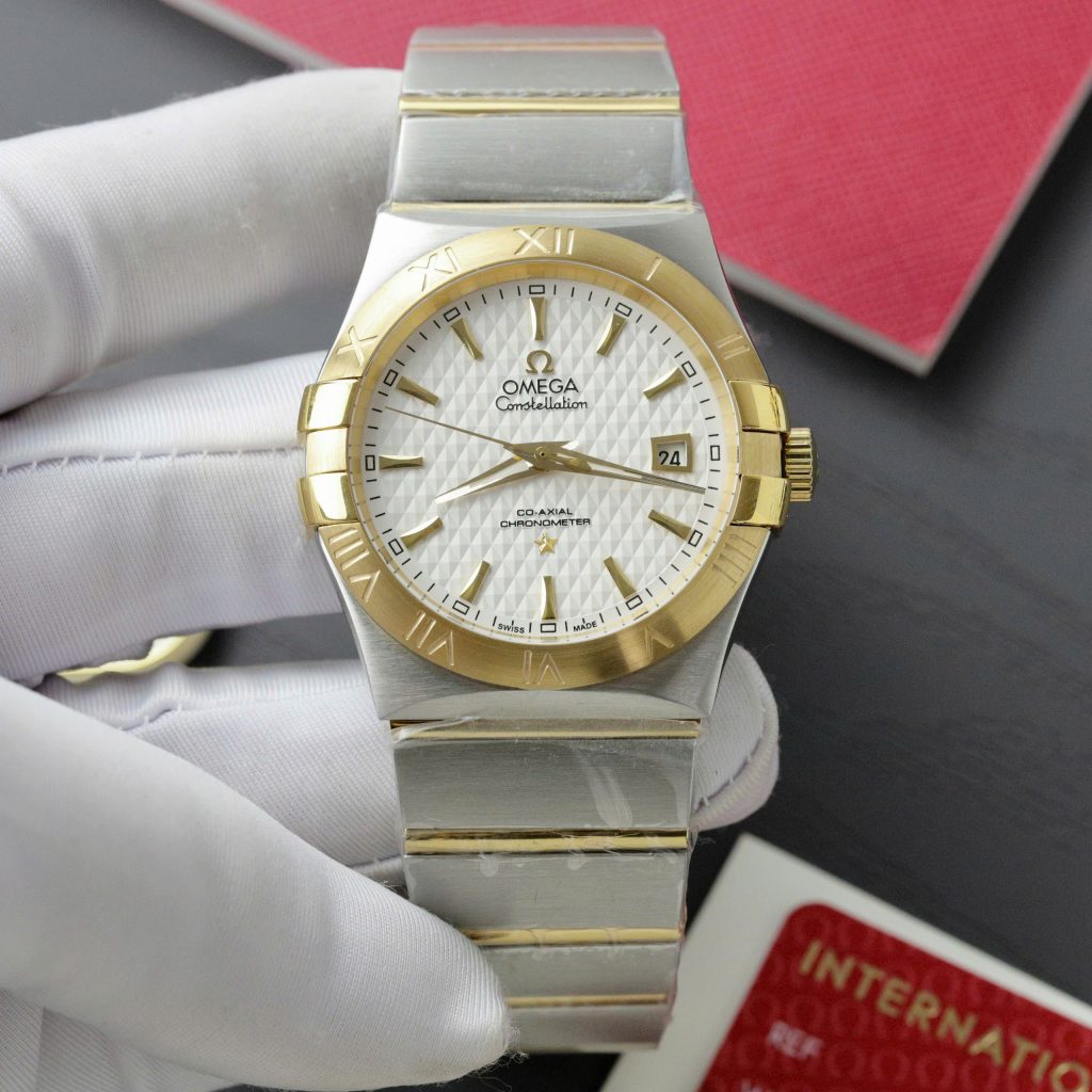 Đồng Hồ Omega Constellation Demi Gold Nam Dây Thép Fake Máy Thụy Sỹ 38mm (9)