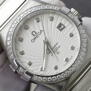 Đồng Hồ Omega Constellation Nam Đính Đá Fake Máy Thụy Sỹ 38mm (1)