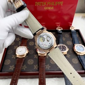 Đồng Hồ Patek Philippe Fake Cao Cấp Mặt Số Xám Nautilus 5724R 40mm (1)
