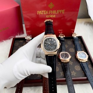 Đồng Hồ Patek Philippe Fake Cao Cấp Mặt Số Xám Nautilus 5724R 40mm (1)