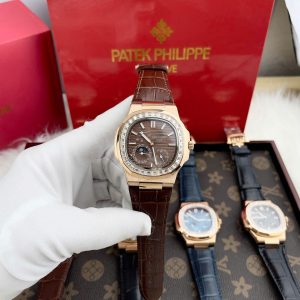 Đồng Hồ Patek Philippe Fake Máy Nhật Mặt Màu Chocolate Nautilus 5724R 40mm (1)