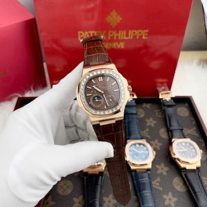 Đồng Hồ Patek Philippe Fake Máy Nhật Mặt Màu Chocolate Nautilus 5724R 40mm (1)