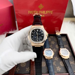 Đồng Hồ Patek Philippe Fake Máy Nhật Mặt Màu Đen Nautilus 5724R 40mm (1)