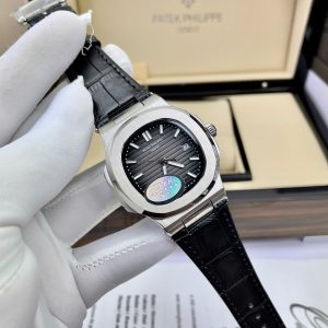 Đồng Hồ Patek Philippe Fake Máy Nhật Mặt Xám Dây Da Nautilus 5711 40mm (1)