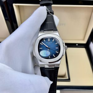 Đồng Hồ Patek Philippe Fake Máy Nhật Mặt Xanh Blue Dây Da Nautilus 5711 40mm (7)