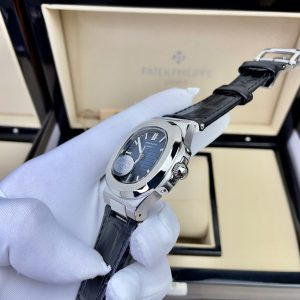 Đồng Hồ Patek Philippe Fake Máy Nhật Mặt Xanh Blue Dây Da Nautilus 5711 40mm (7)