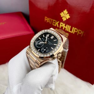 Đồng Hồ Patek Philippe Máy Cơ Nhật Nautilus 5724 Mặt Đen Fake 40mm (6)